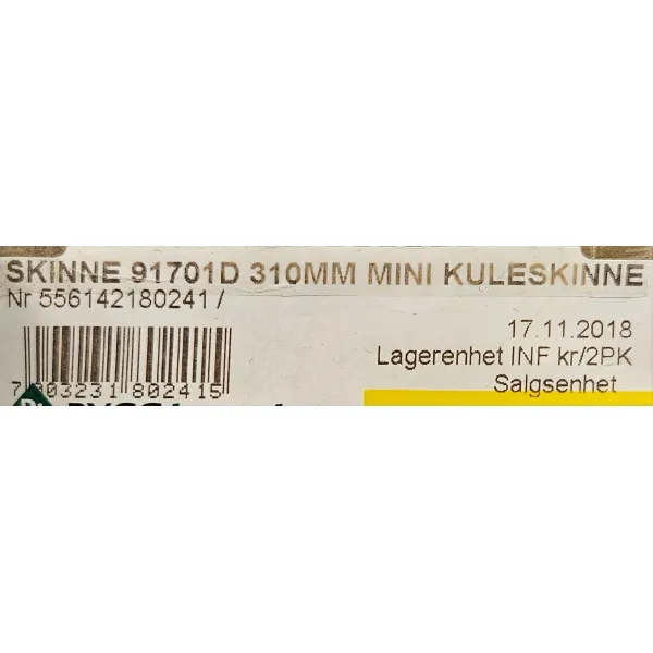 SKINNE, MINI KULESKINNE 310MM 91701D 2 PAK bilde