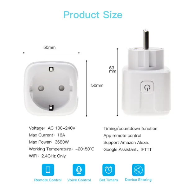 WI-FI SMART PLUGG 16A/230V bilde